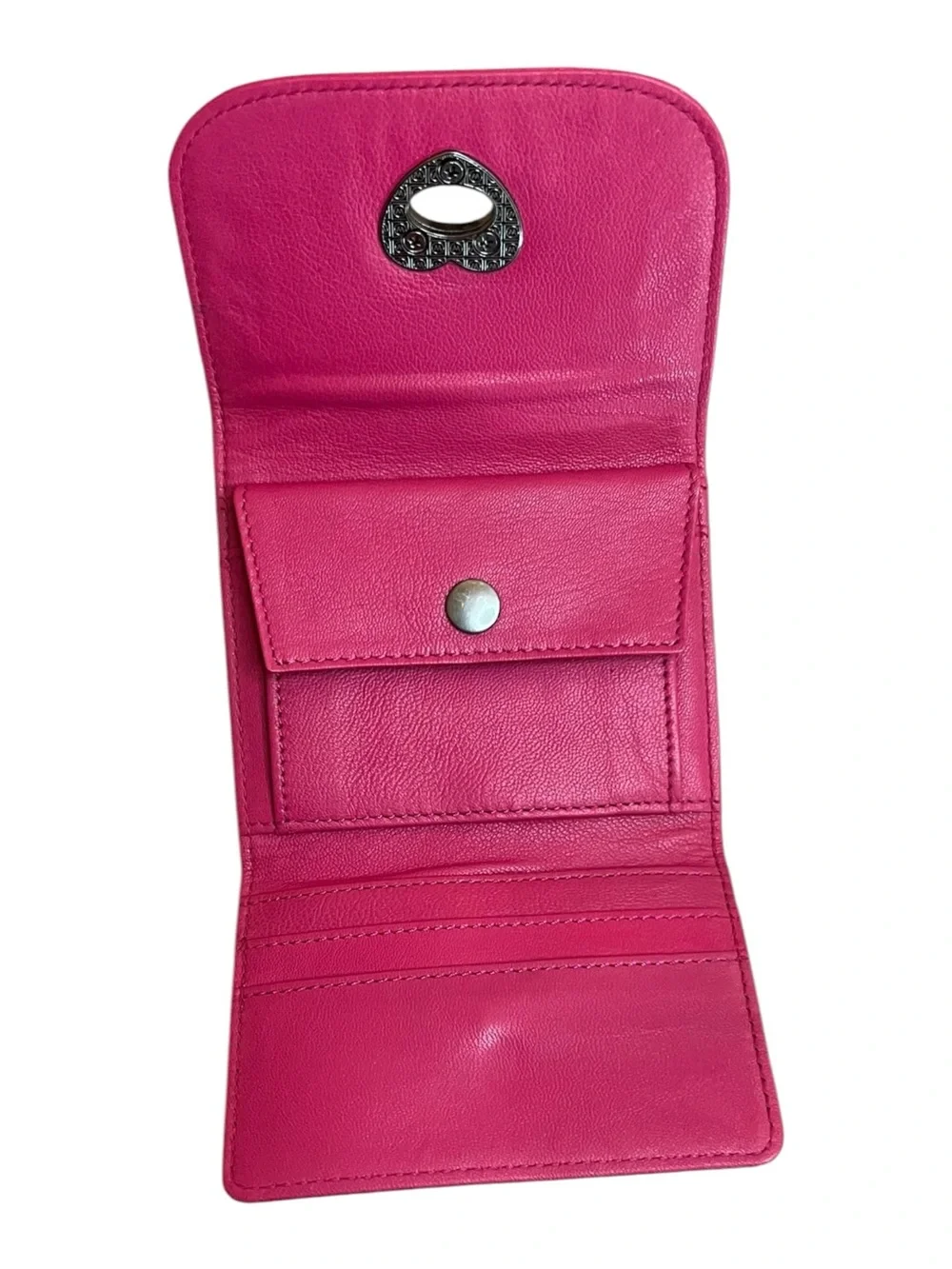 Free People Lock It Up Leather Heart Turn Lock Wallet Pink